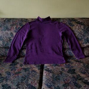 Purple, cotton, long sleeve, turtle neck top, M, NWD, vintage 90s